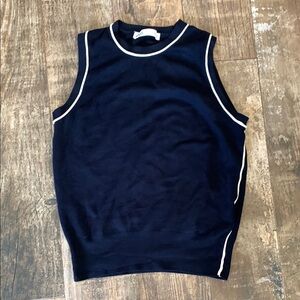 ZARA Navy Sleeveless Shirt